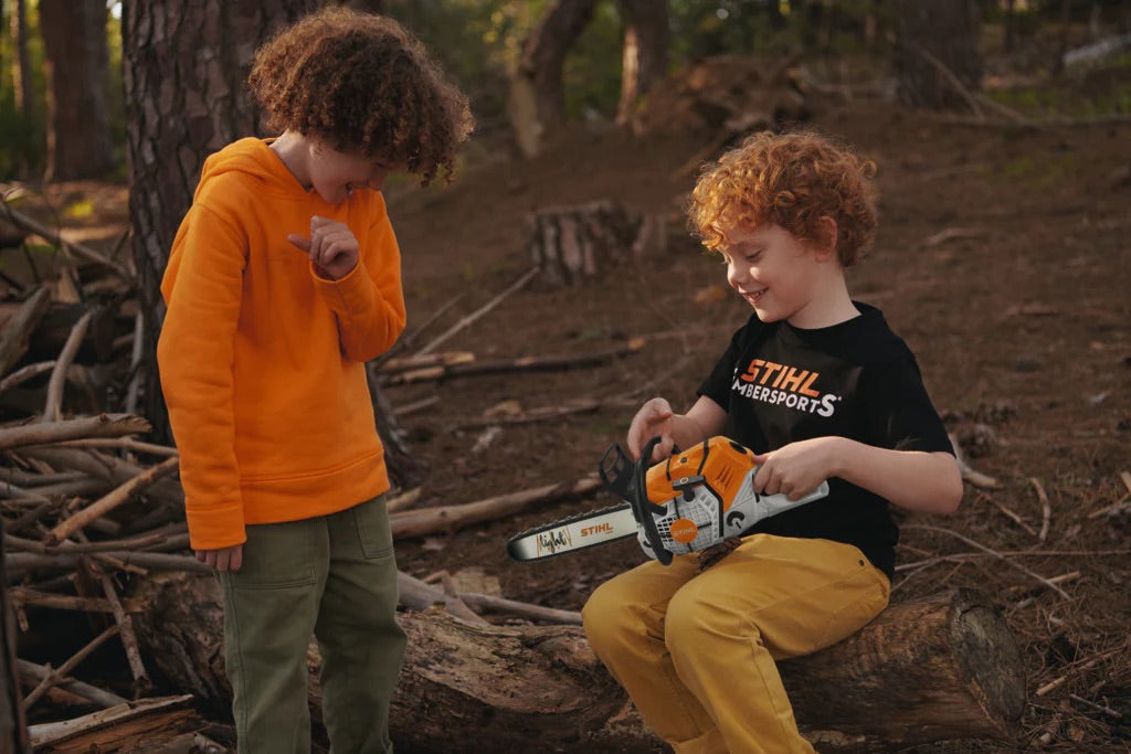 Stihl children's battery on sale operated toy chainsaw