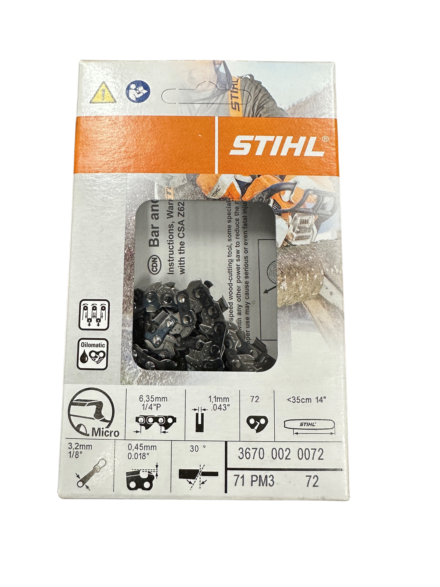 Stihl Replacement Chain 71PM372E 14" for Stihl MSA200 Electric