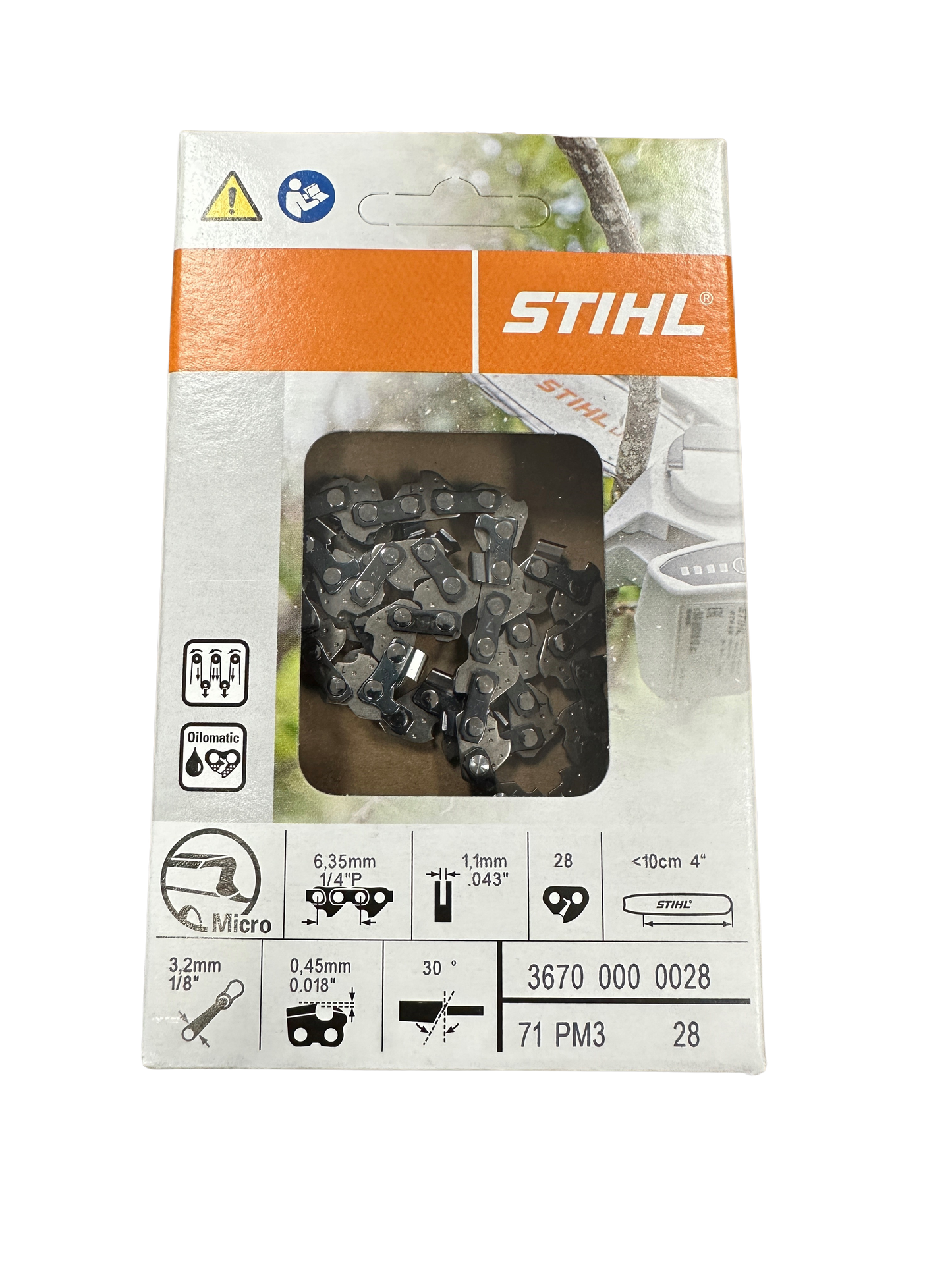 Stihl Replacement Chain 71PM328 4" for Stihl GTA26