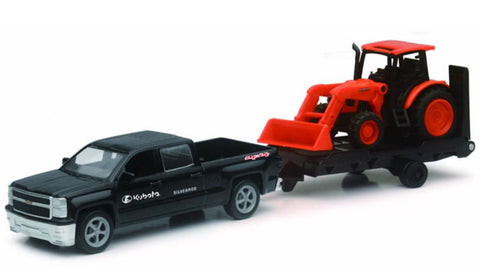 Kubota Toy Kubota M5-111 Pull-Back Tractor with Chevy Pickup Truck and Trailer