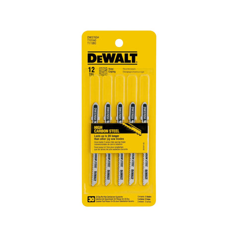 DeWalt 3" 12 TPI Trim /Coping HCS T Shank Jig Saw Blade (5 PK)