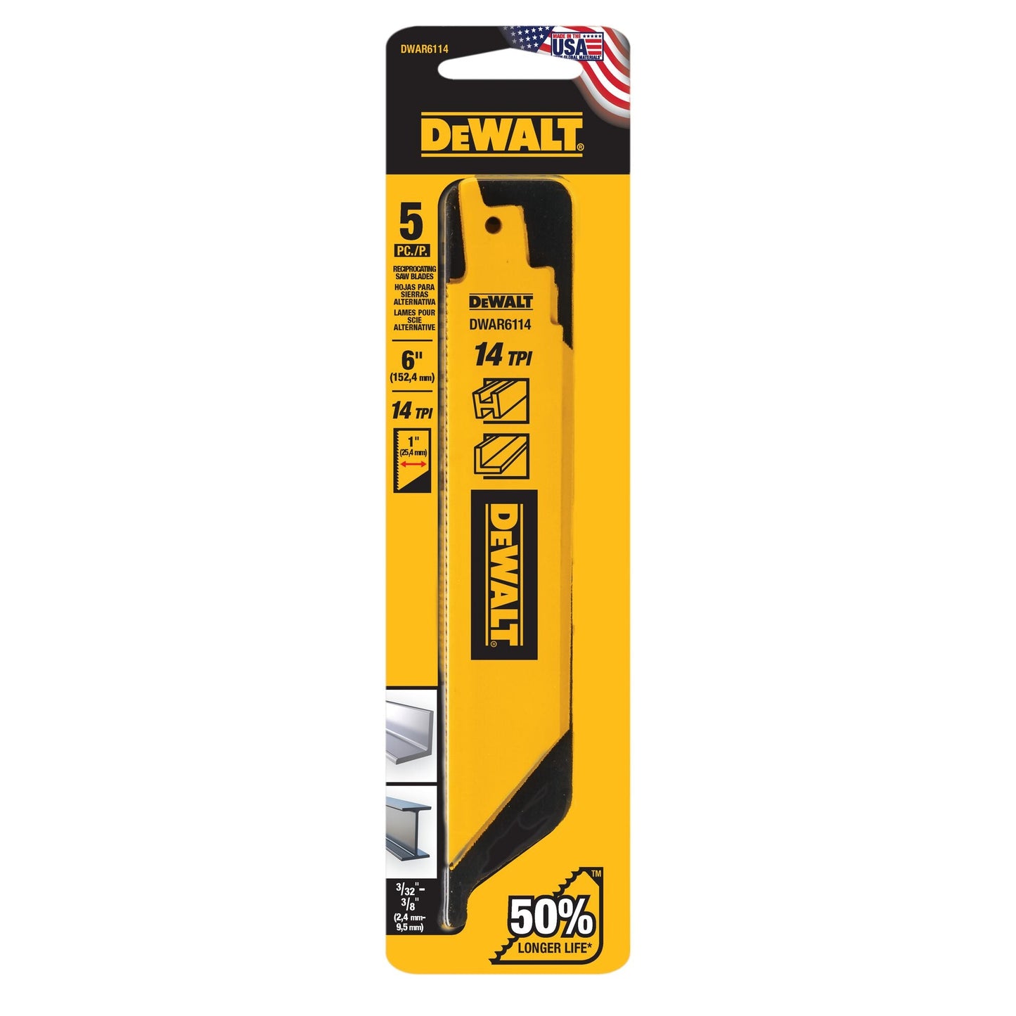 DeWalt 6" 14 TPI 1" Extreme Metal (5 PK)