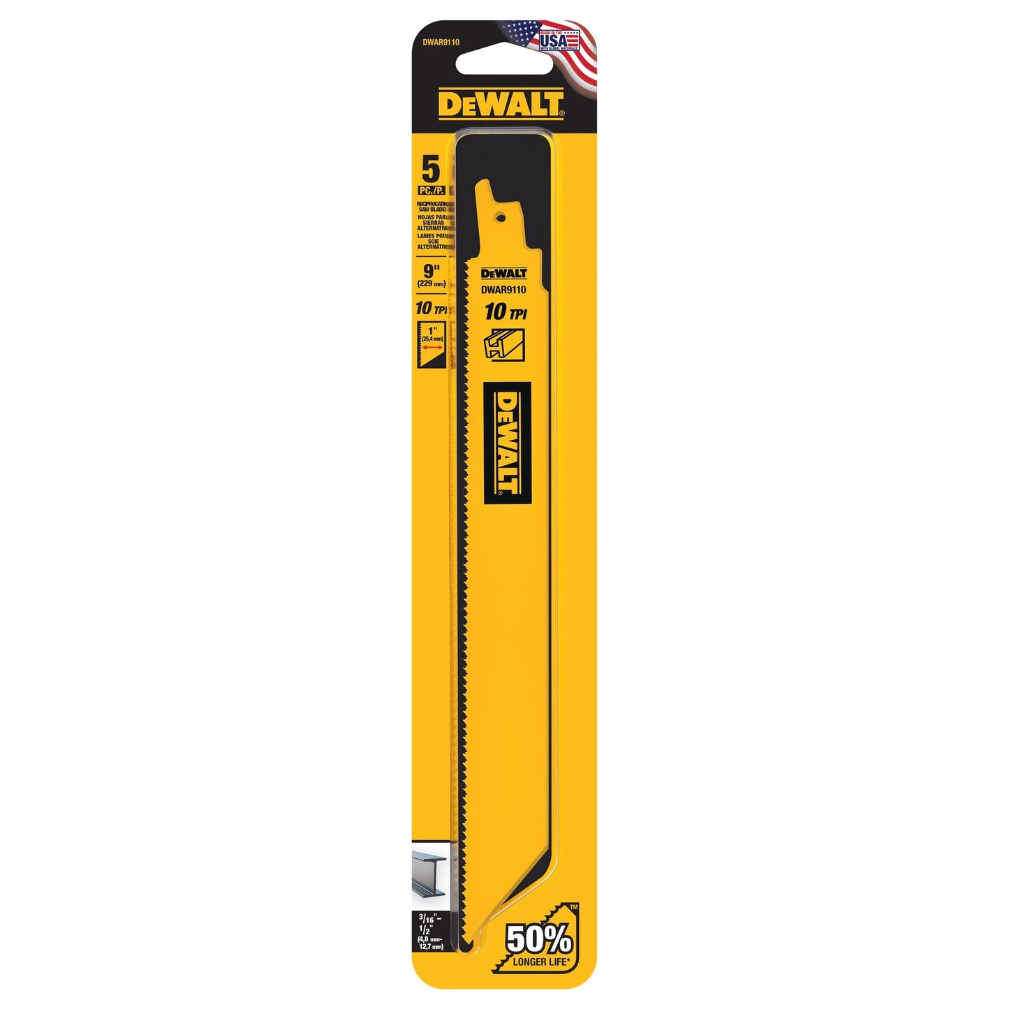 DeWalt 9" 10 TPI 1" Extreme Metal (5 PK)