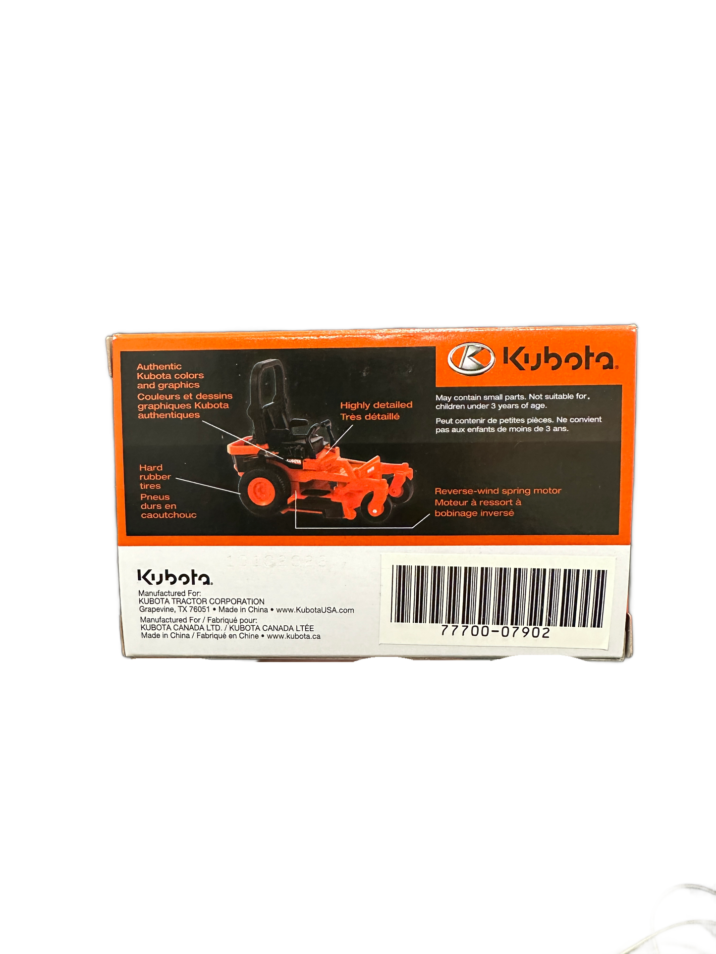 Kubota Diecast Z700 Mower Pull-Back Toy