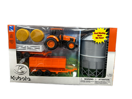 Kubota M5-111 Tractor with Wagons & Grain Bin Set
