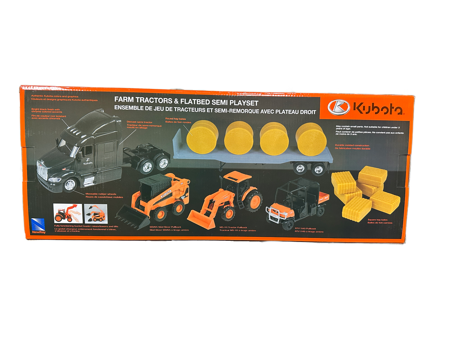 Kubota Farm Tractors & Flatbed Semi Playset