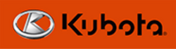 Kubota logo with orange background.